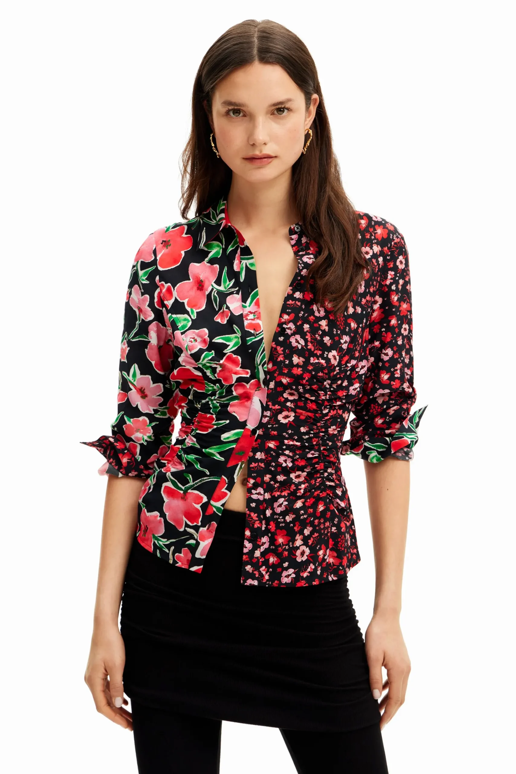 Camisas E Blusas<Desigual Camisa franzida flores