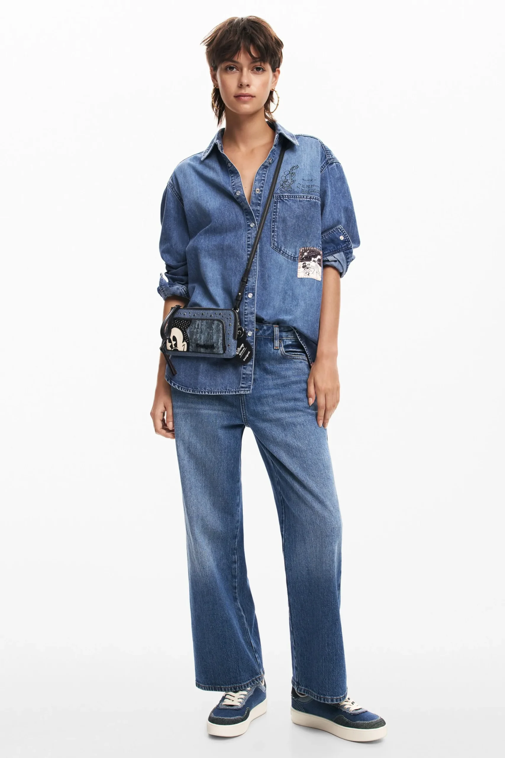 Camisas E Blusas<Desigual Camisa jeans do Mickey Mouse