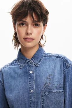 Camisas E Blusas<Desigual Camisa jeans do Mickey Mouse