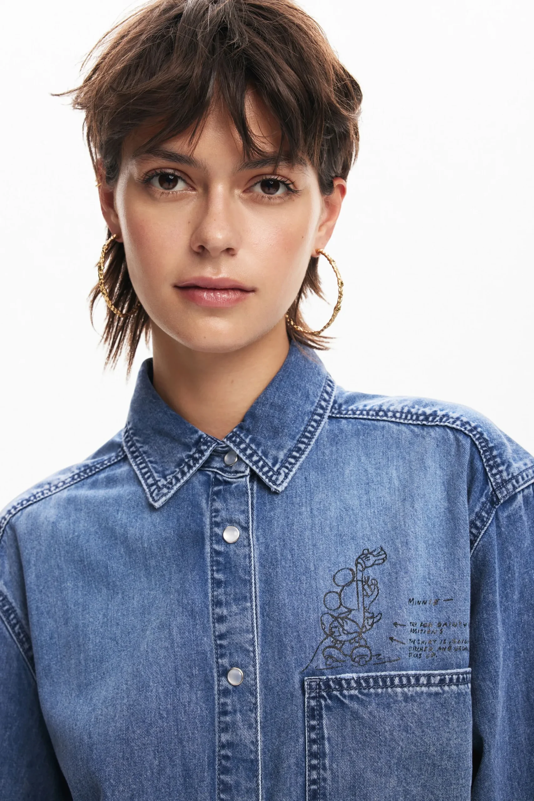 Camisas E Blusas<Desigual Camisa jeans do Mickey Mouse