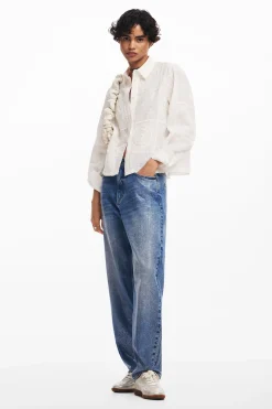 Camisas E Blusas<Desigual Camisa lisa bordados