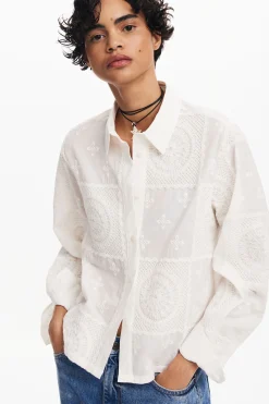 Camisas E Blusas<Desigual Camisa lisa bordados