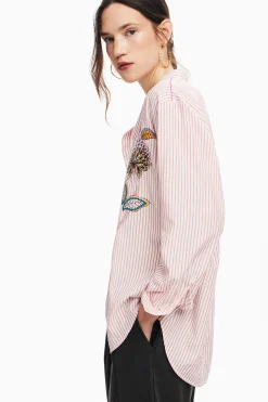 Camisas E Blusas<Desigual Camisa listrada com flores