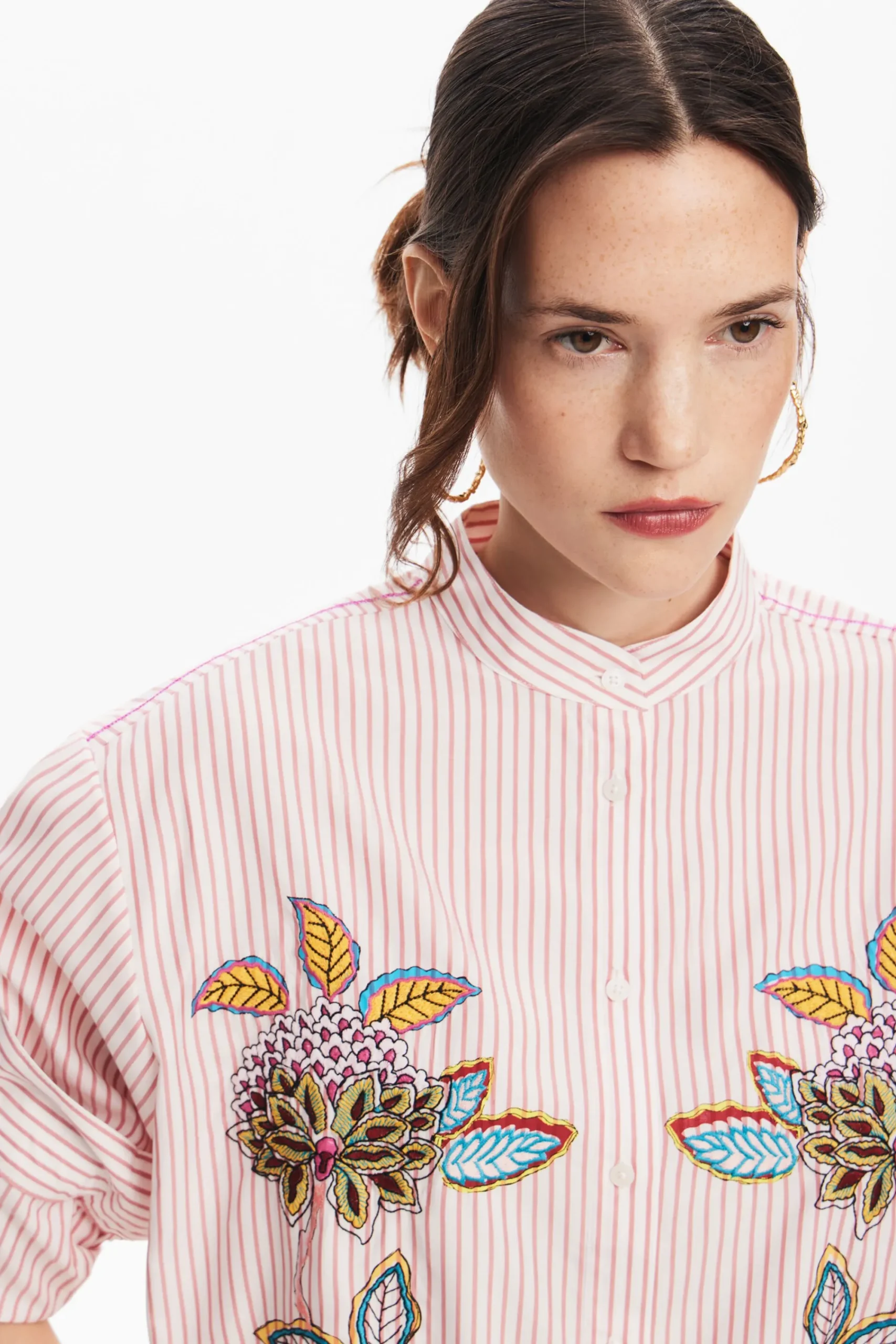 Camisas E Blusas<Desigual Camisa listrada com flores