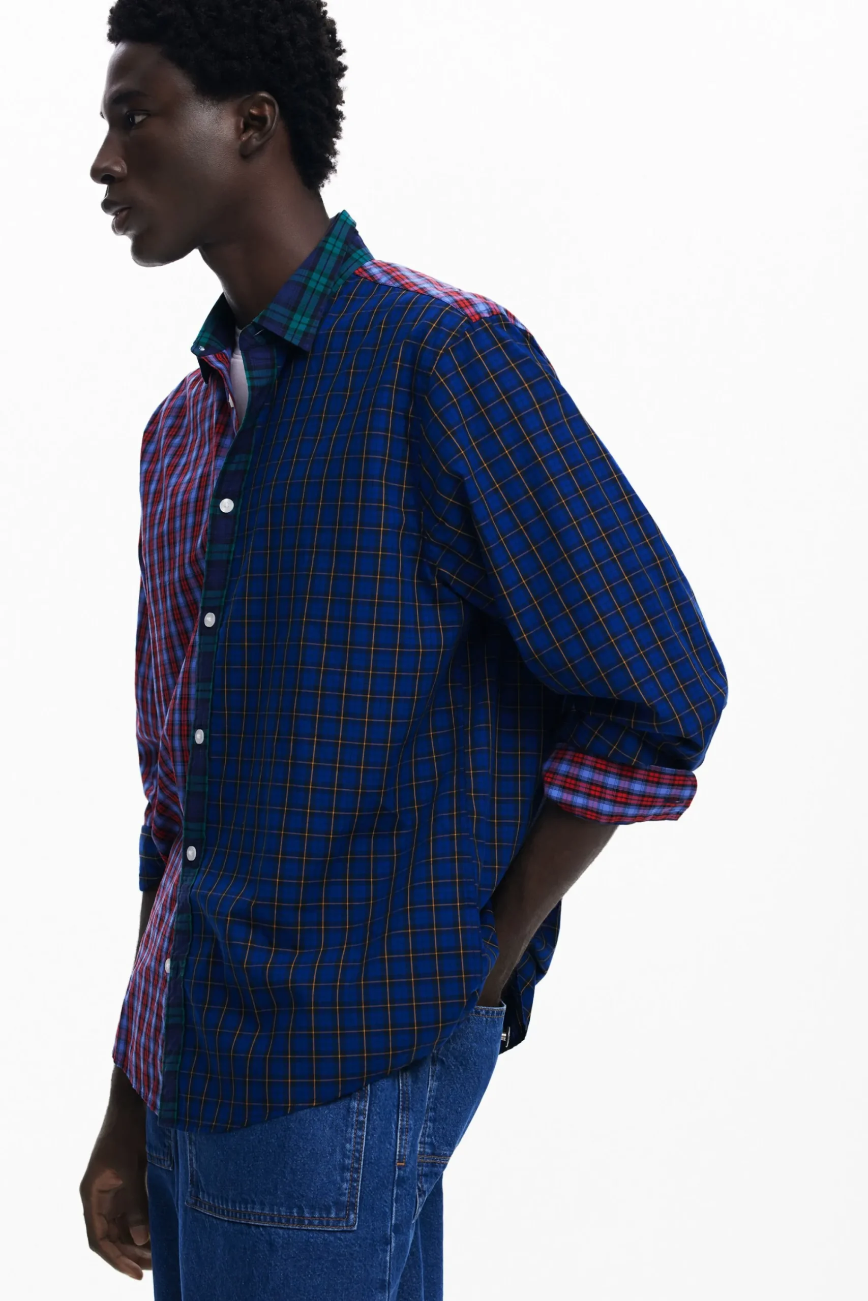 T-shirts|Camisas<Desigual Camisa patchwork xadrez