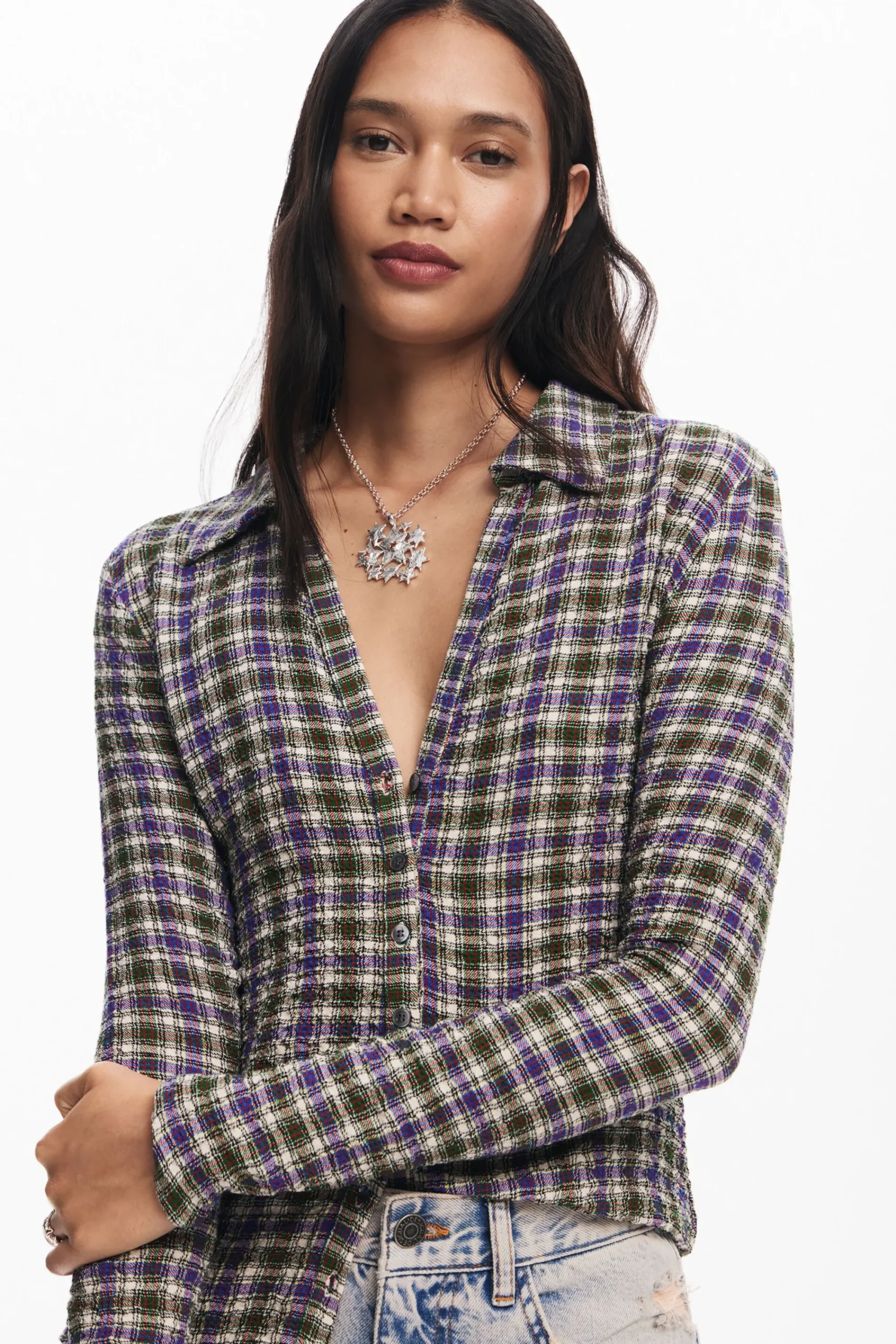 Camisas E Blusas<Desigual Camisa xadrez
