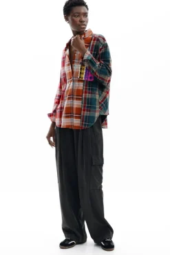 Camisas E Blusas<Desigual Camisa xadrez com patch