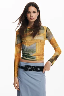 Camisas E Blusas|T-shirts<Desigual Camiseta artística