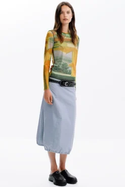 Camisas E Blusas|T-shirts<Desigual Camiseta artística