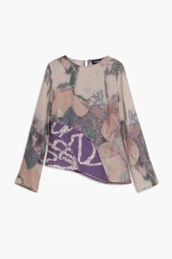 Camisas E Blusas<Desigual Camiseta assimétrica estampada