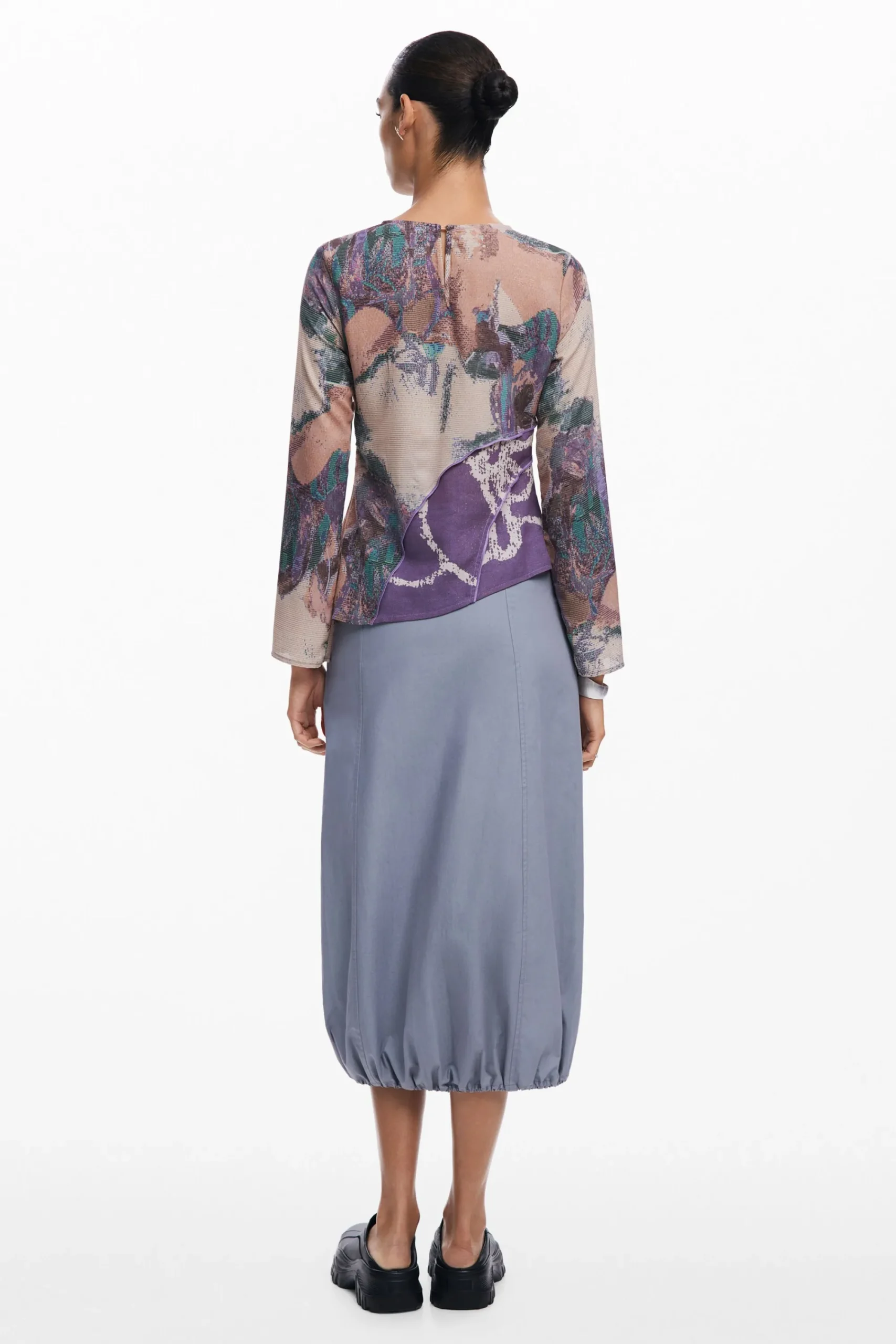 Camisas E Blusas<Desigual Camiseta assimétrica estampada