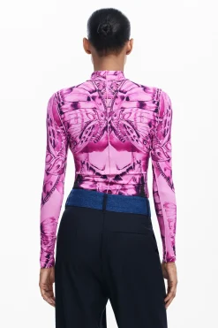 Camisas E Blusas|T-shirts<Desigual Camiseta borboleta