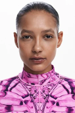 Camisas E Blusas|T-shirts<Desigual Camiseta borboleta