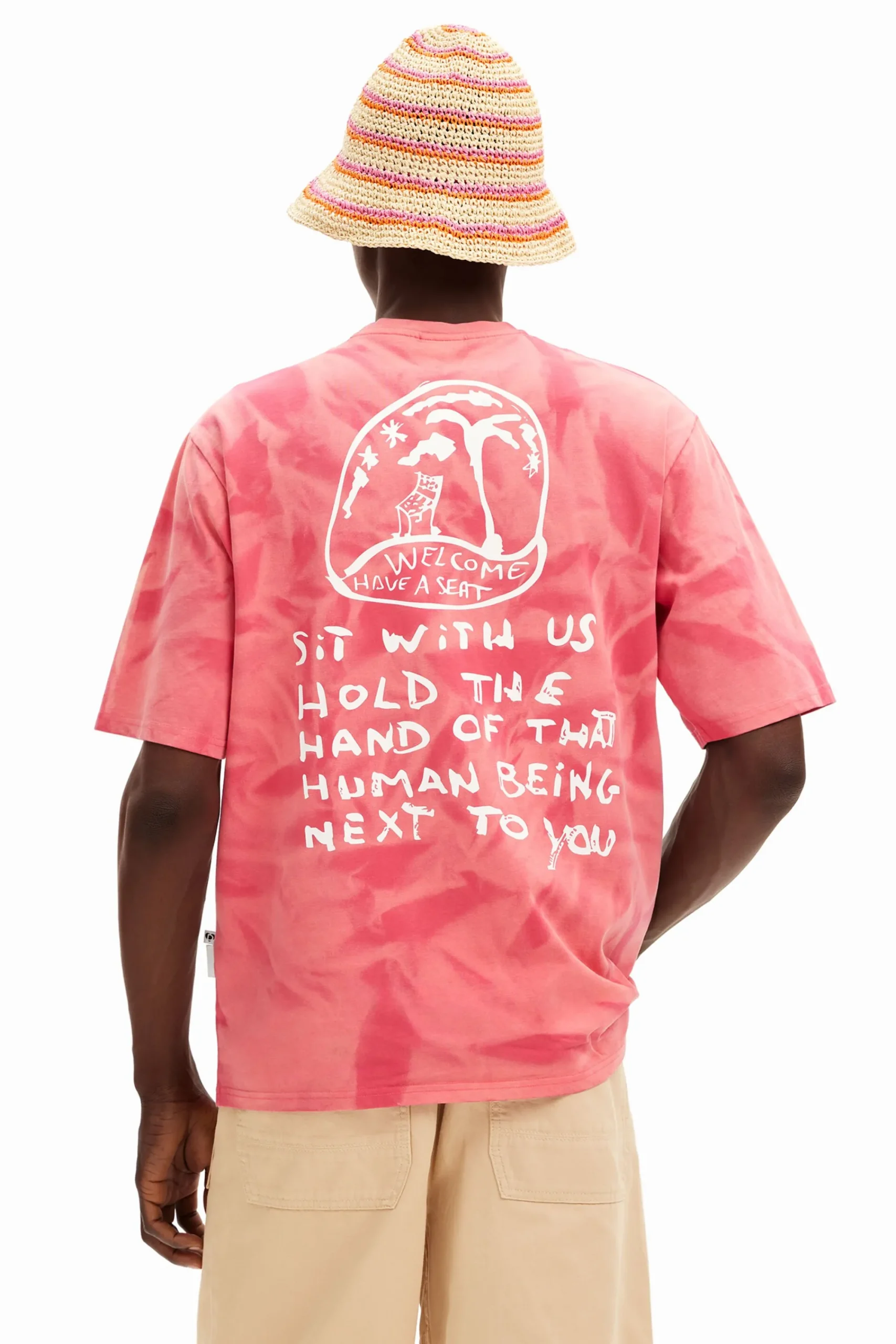 T-shirts<Desigual Camiseta com efeito difuminado estampada