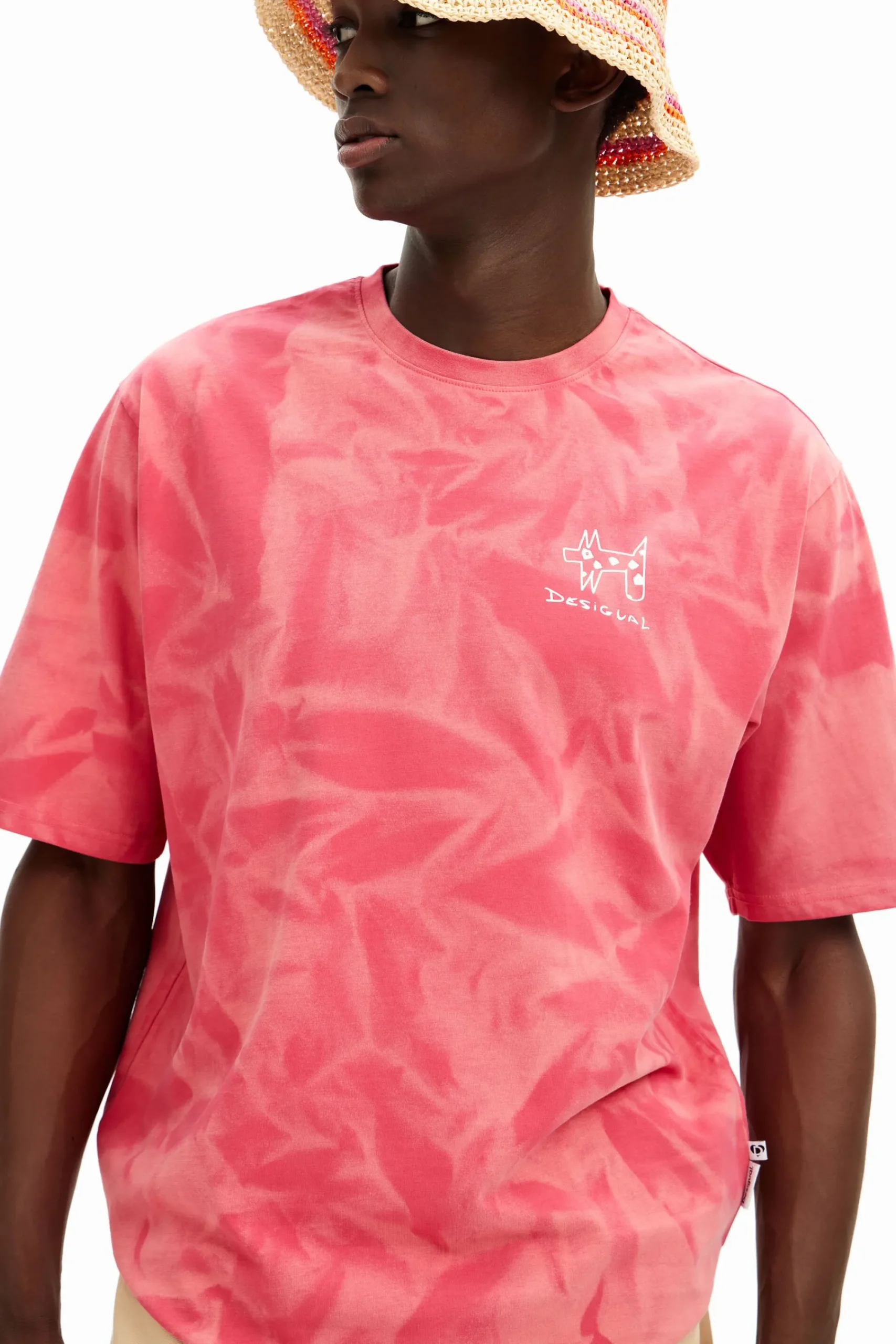 T-shirts<Desigual Camiseta com efeito difuminado estampada
