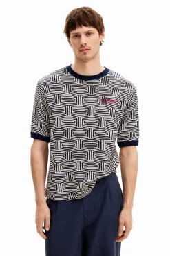 T-shirts<Desigual Camiseta com estampa geométrica