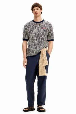 T-shirts<Desigual Camiseta com estampa geométrica
