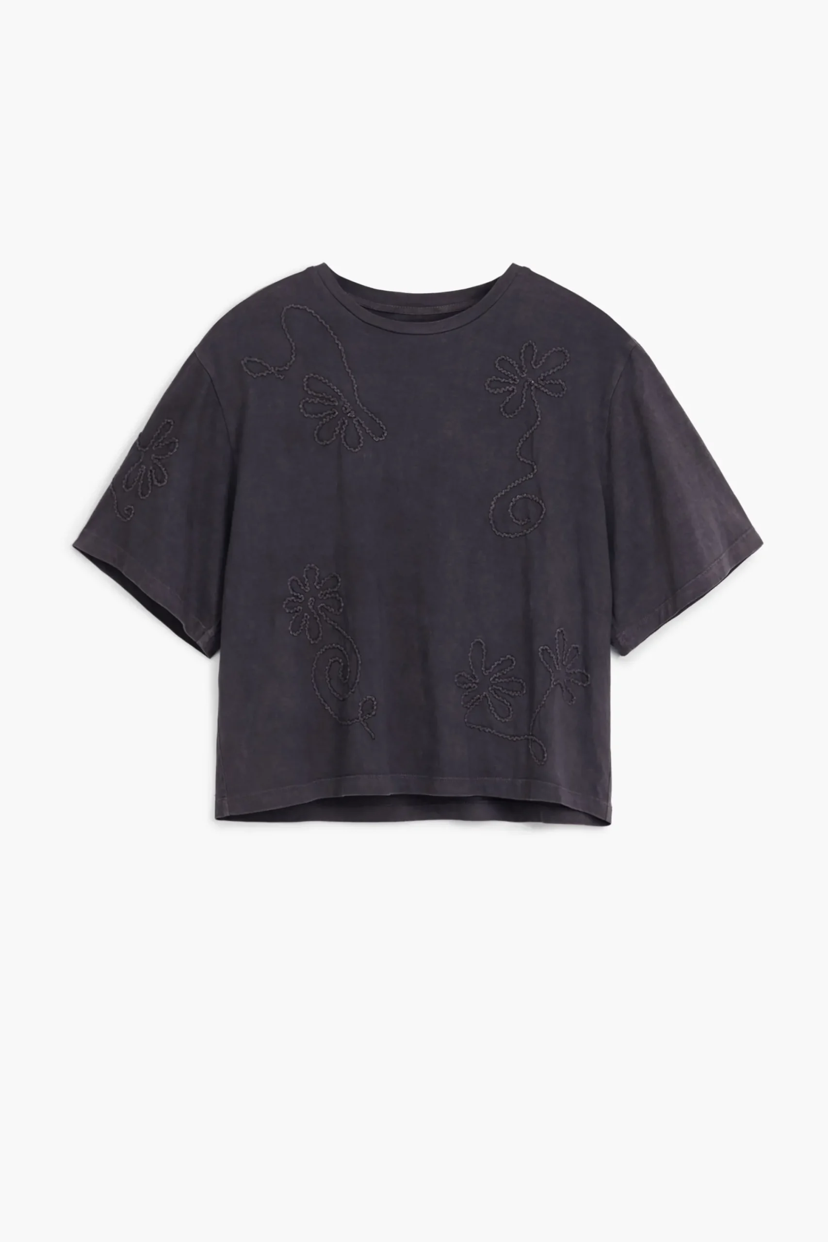 Camisas E Blusas|T-shirts<Desigual Camiseta com flores bordadas