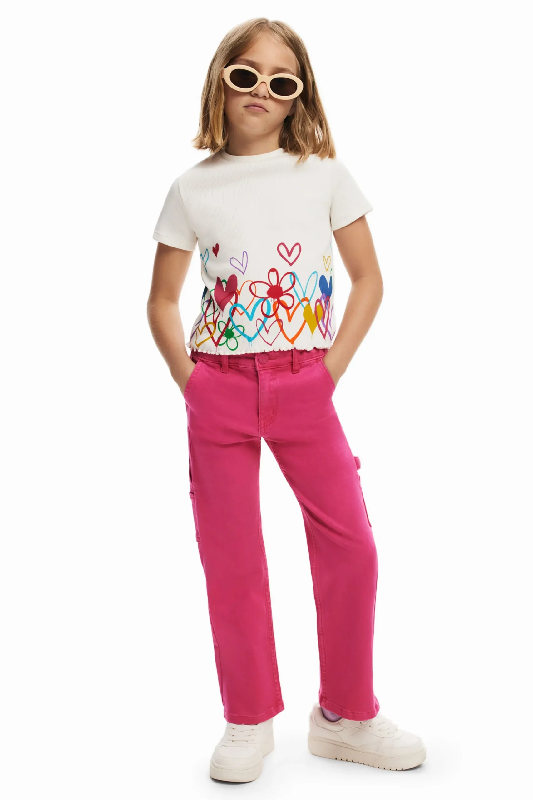 T-shirts E Camisas<Desigual Camiseta com ilustrações de corações