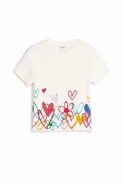 T-shirts E Camisas<Desigual Camiseta com ilustrações de corações