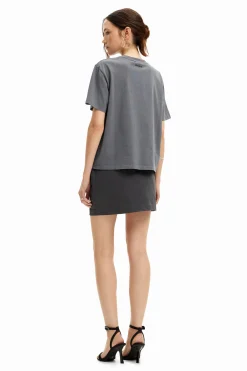 Camisas E Blusas|T-shirts<Desigual Camiseta com ilustração de flor