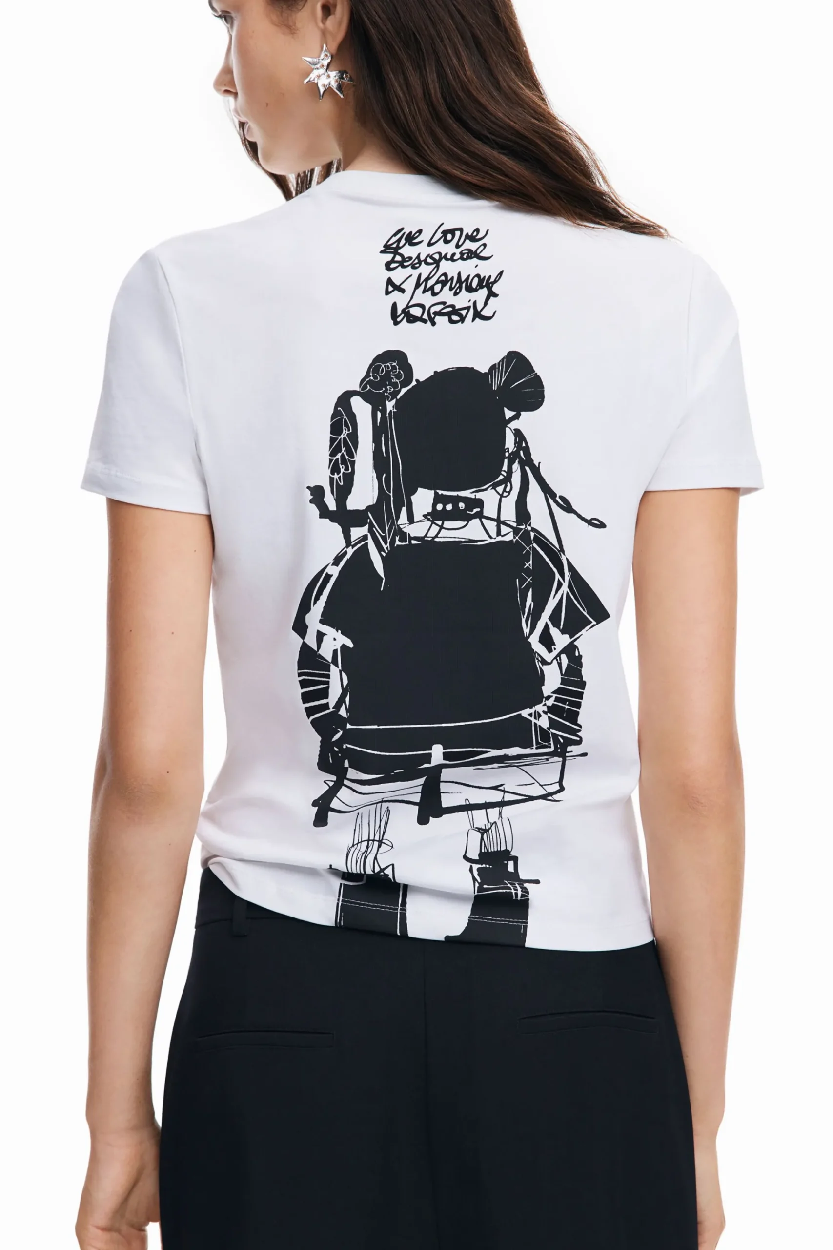 Camisas E Blusas|T-shirts<Desigual Camiseta com ilustração M. Christian Lacroix