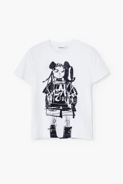 Camisas E Blusas|T-shirts<Desigual Camiseta com ilustração M. Christian Lacroix