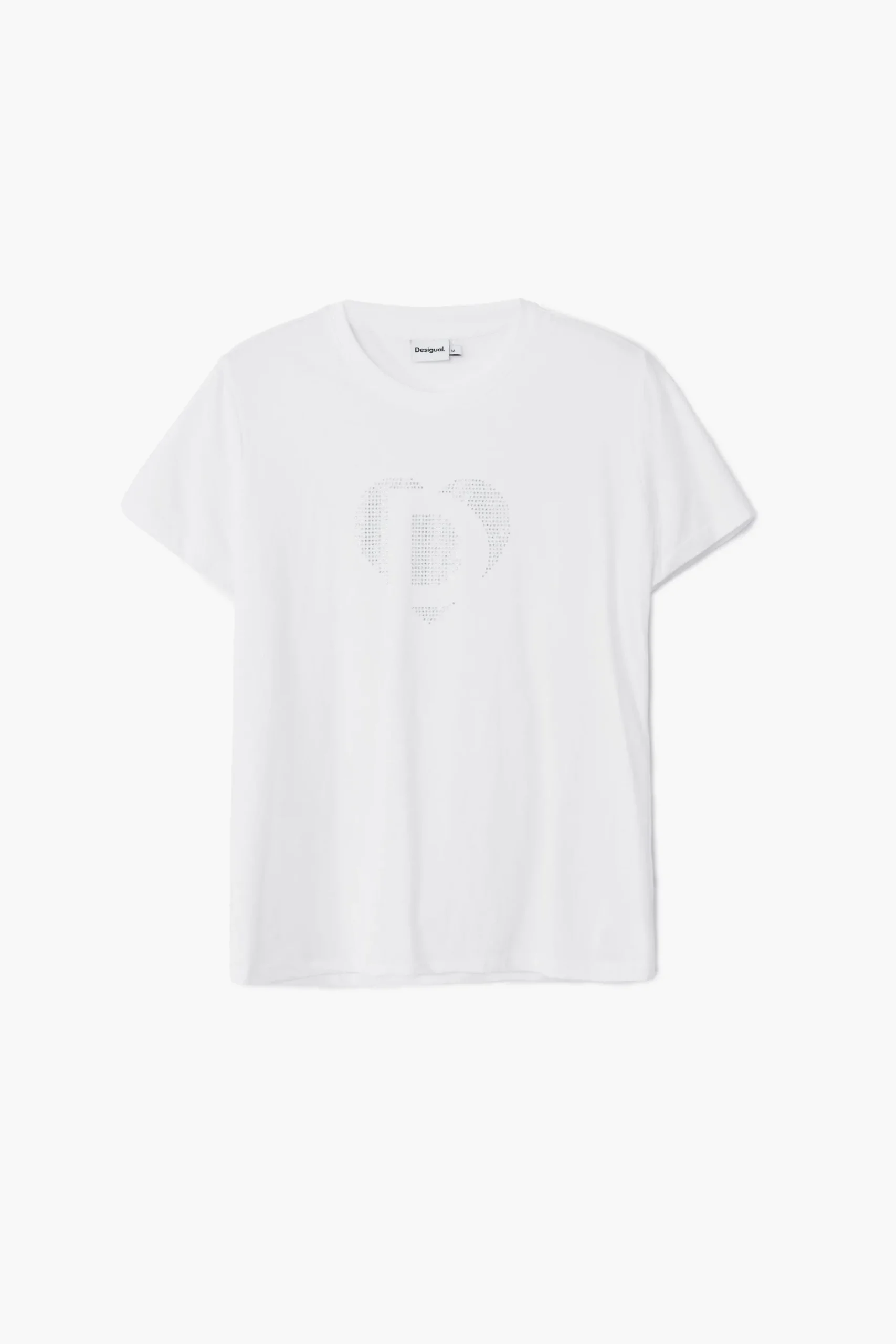Camisas E Blusas|T-shirts<Desigual Camiseta com imagotipo em strass