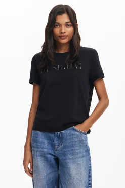 Camisas E Blusas|T-shirts<Desigual Camiseta com logotipo