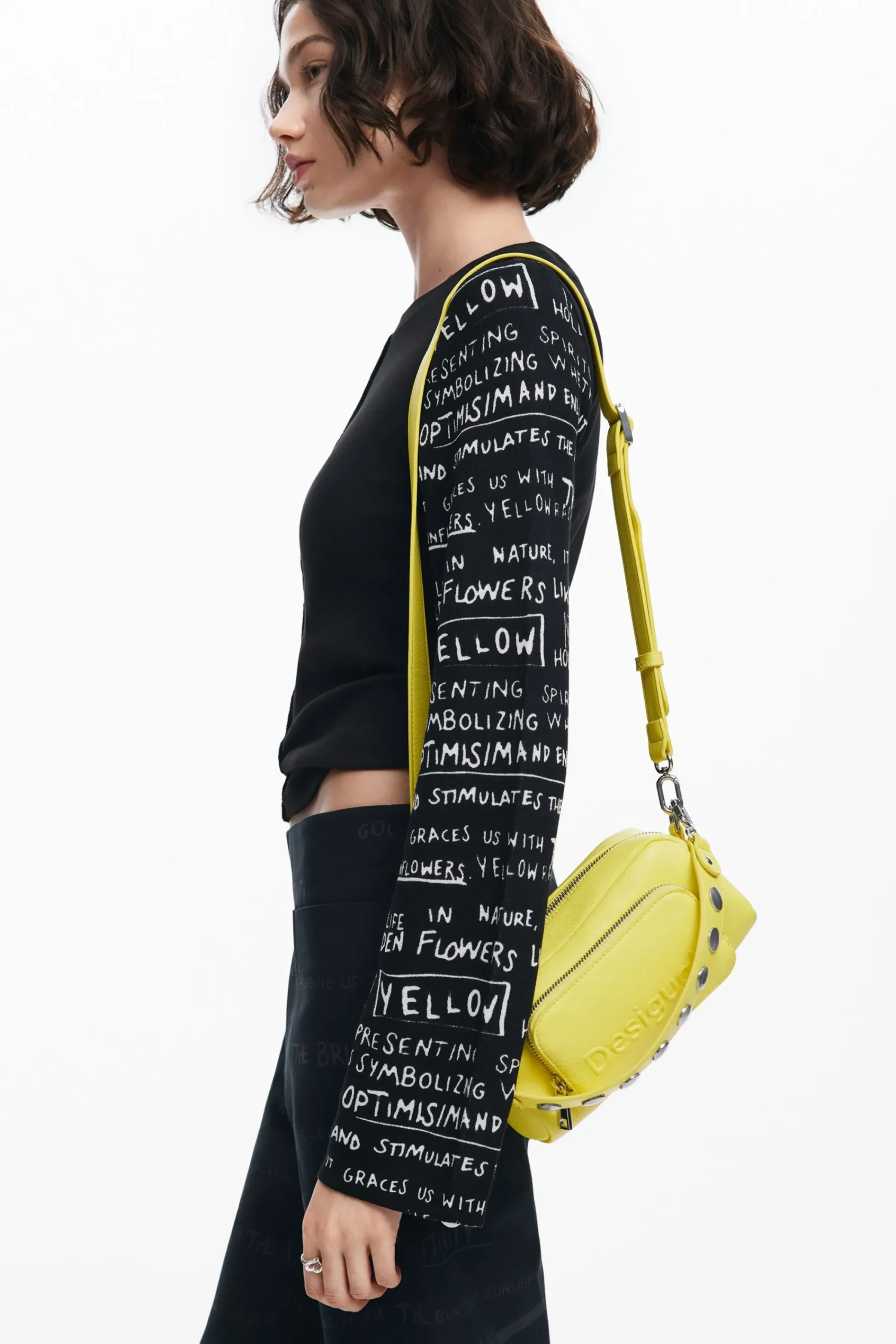 Camisas E Blusas|T-shirts<Desigual Camiseta com mangas estampadas