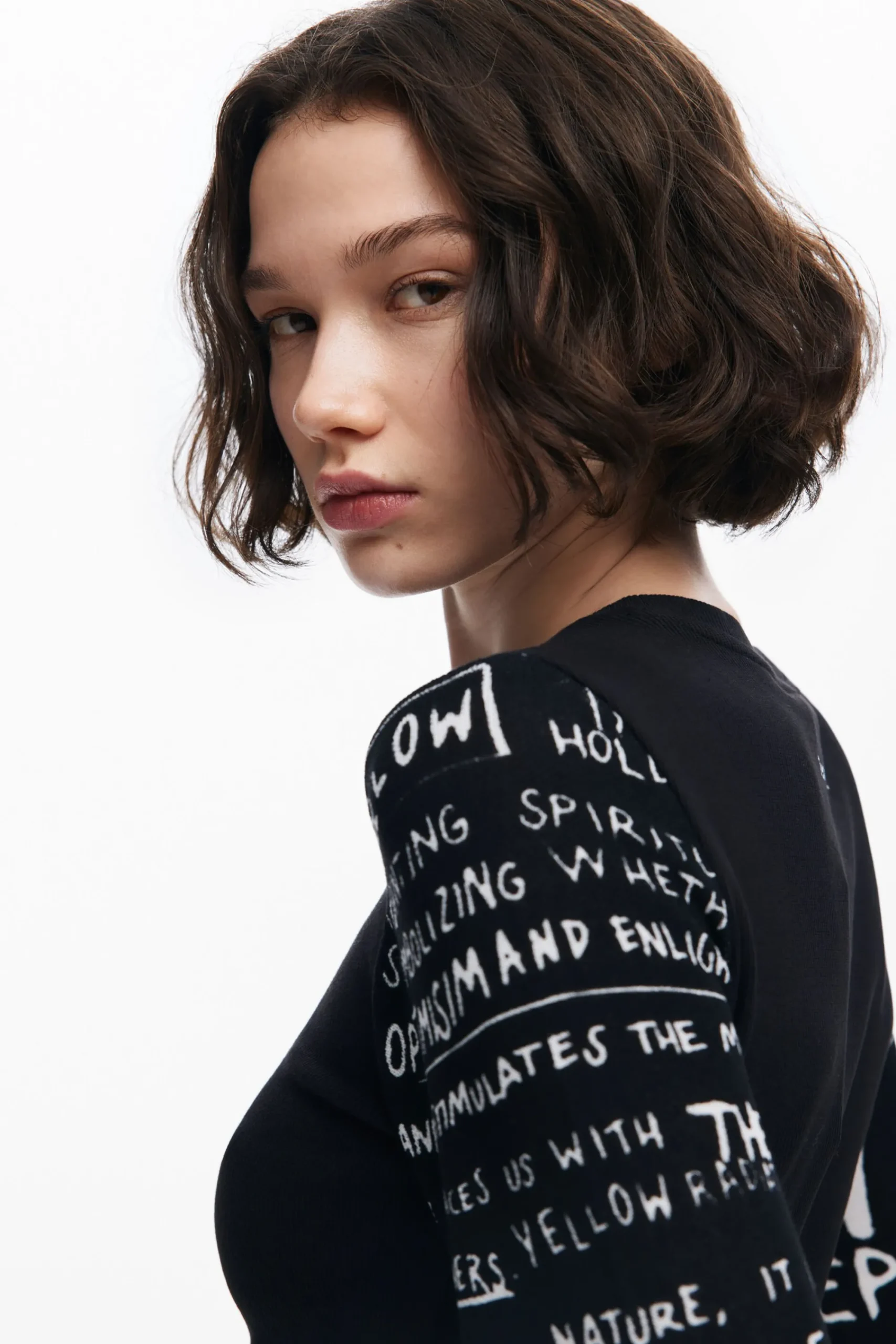 Camisas E Blusas|T-shirts<Desigual Camiseta com mangas estampadas