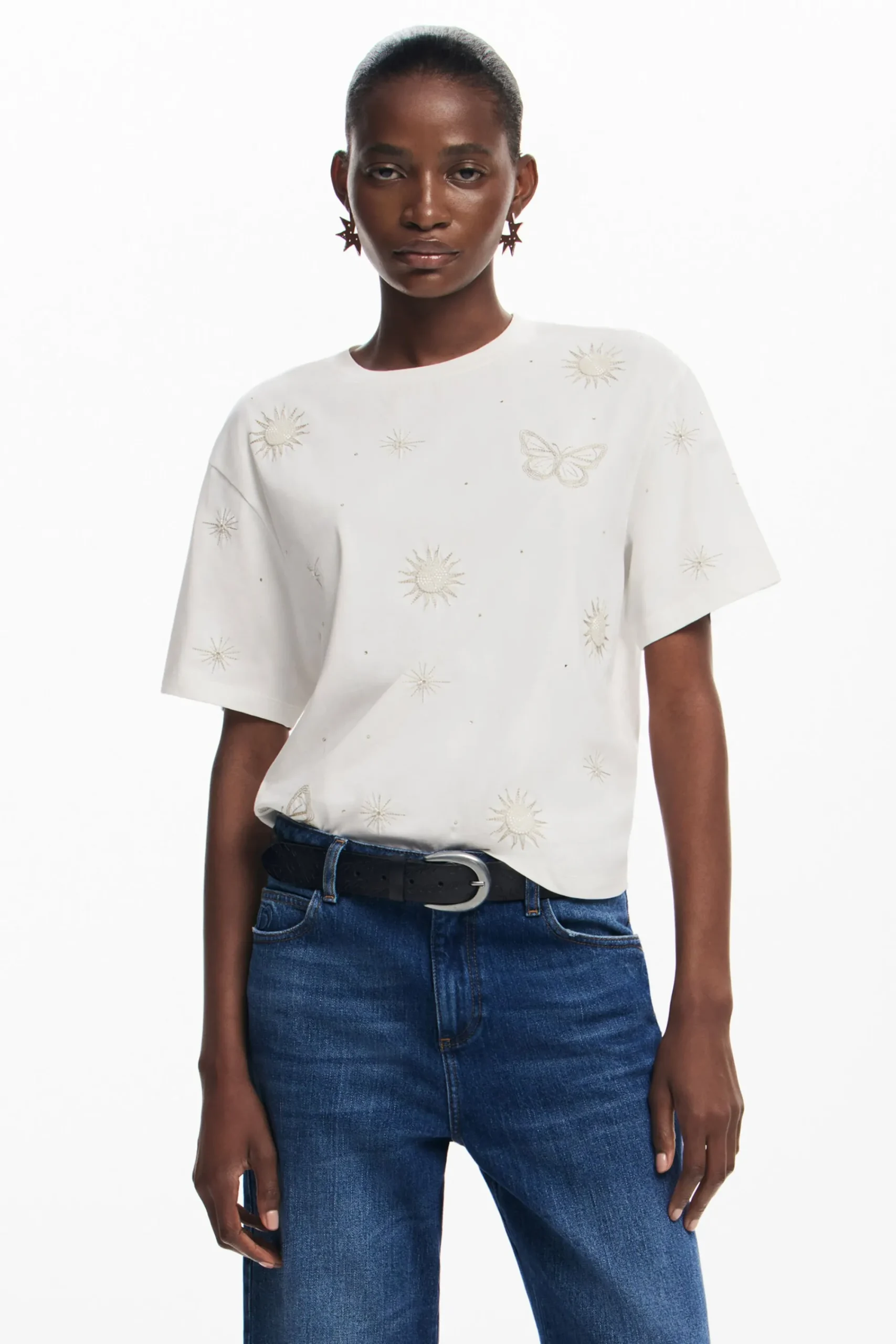 Camisas E Blusas|T-shirts<Desigual Camiseta de borboletas