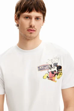 T-shirts<Desigual Camiseta de manga curta do Mickey Mouse com frase.