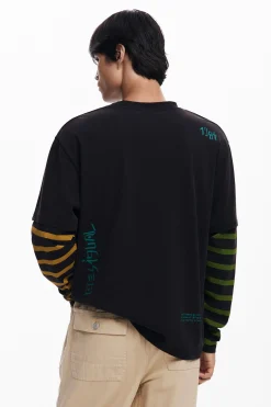 T-shirts<Desigual Camiseta de manga dupla