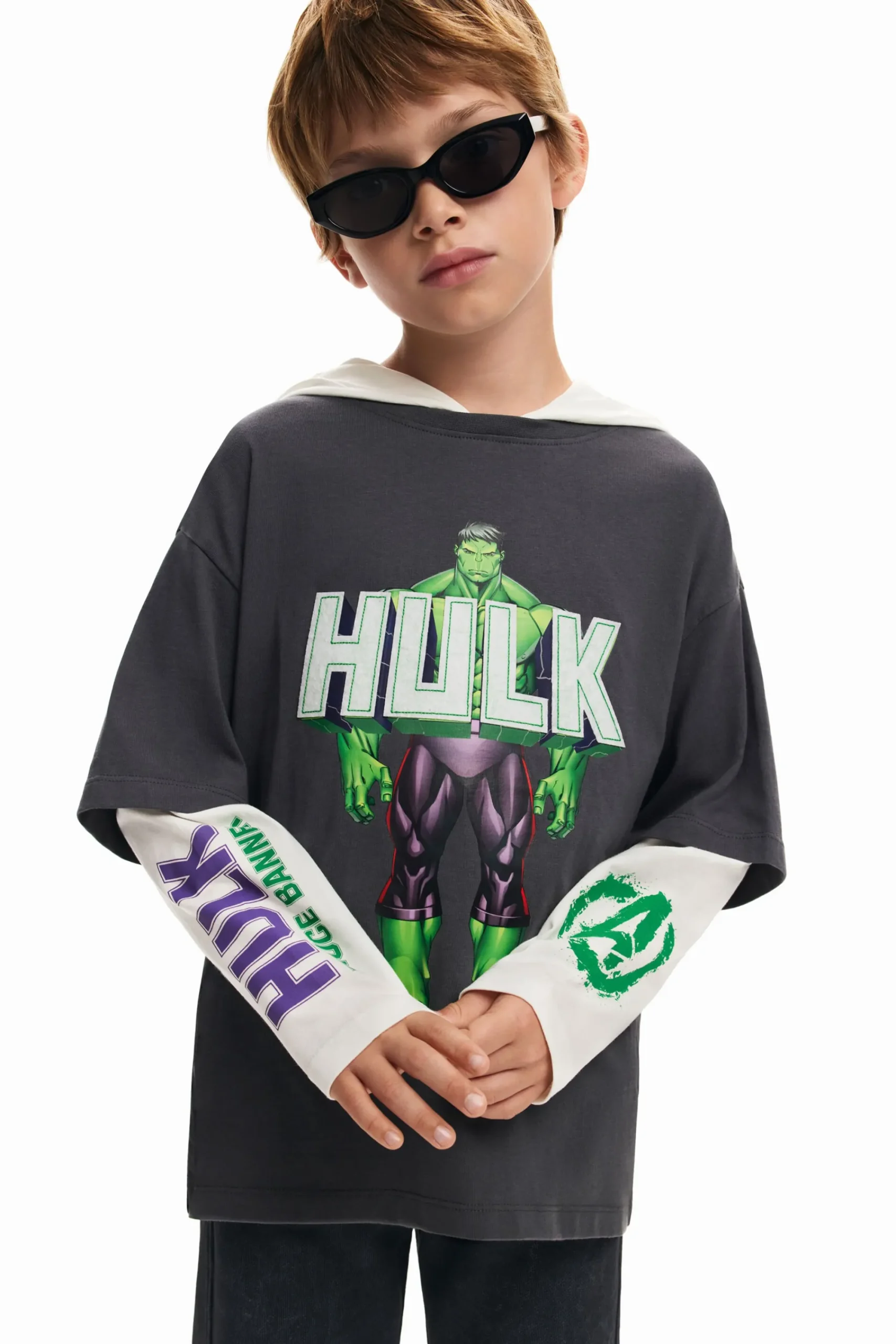 T-shirts E Camisas<Desigual Camiseta de manga dupla do Hulk