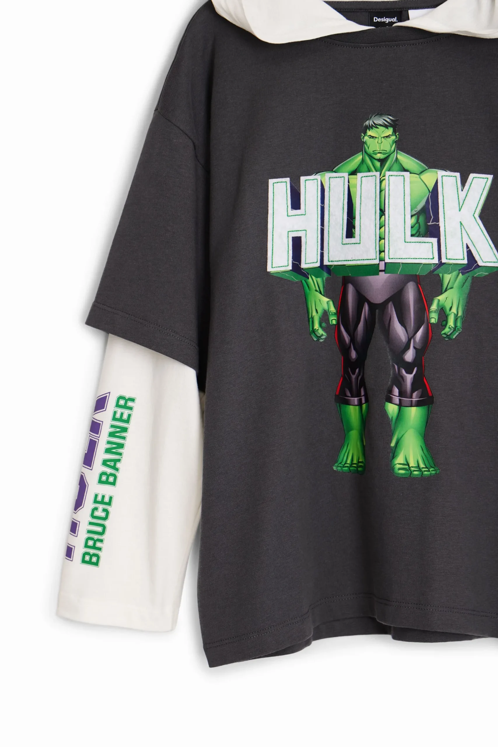 T-shirts E Camisas<Desigual Camiseta de manga dupla do Hulk