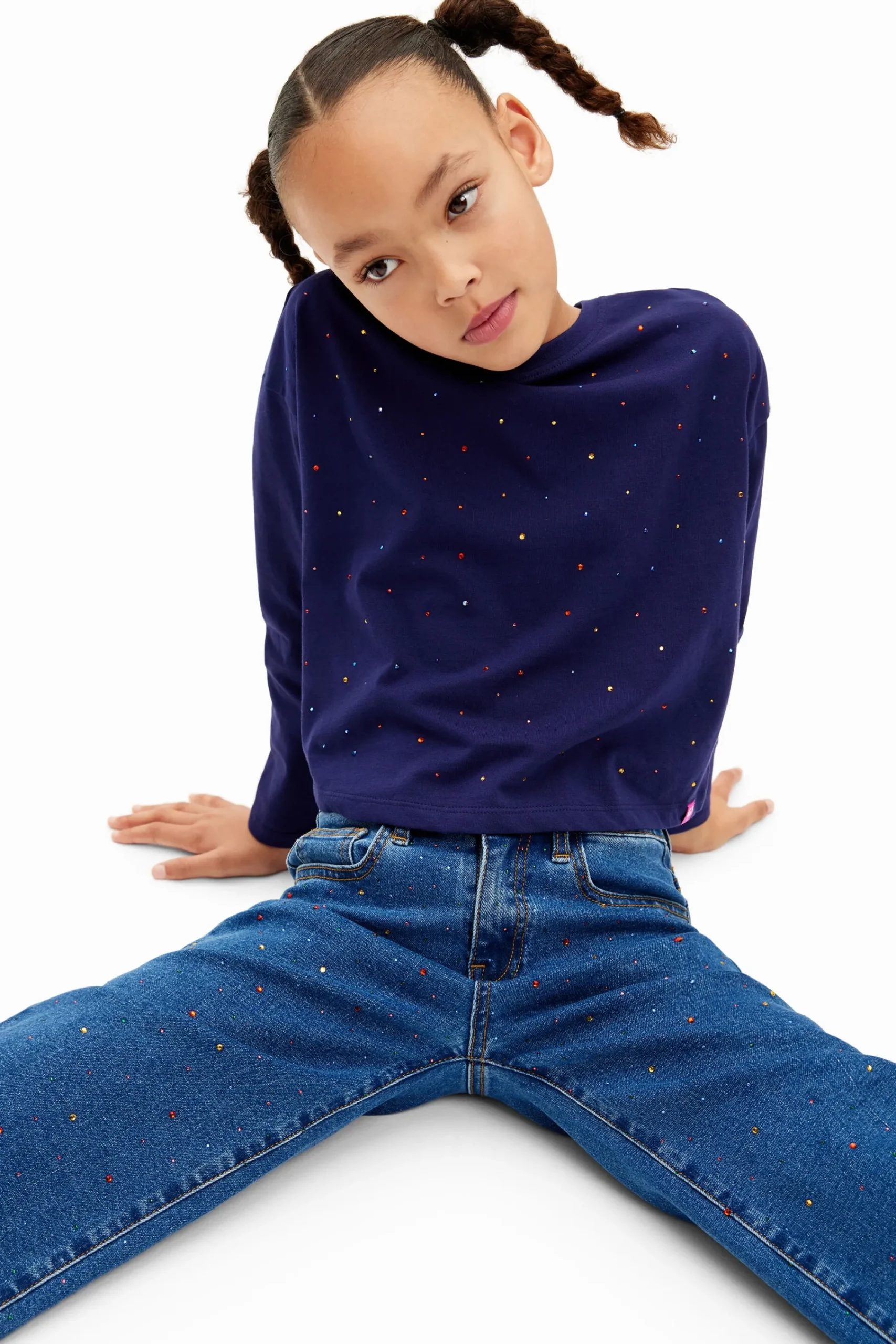 T-shirts E Camisas<Desigual Camiseta de manga longa com pontos