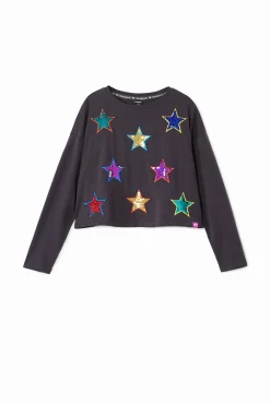 T-shirts E Camisas<Desigual Camiseta de manga longa com estrelas