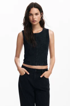 Roupa De Malha|Camisas E Blusas<Desigual Camiseta de ponto efeito lavado
