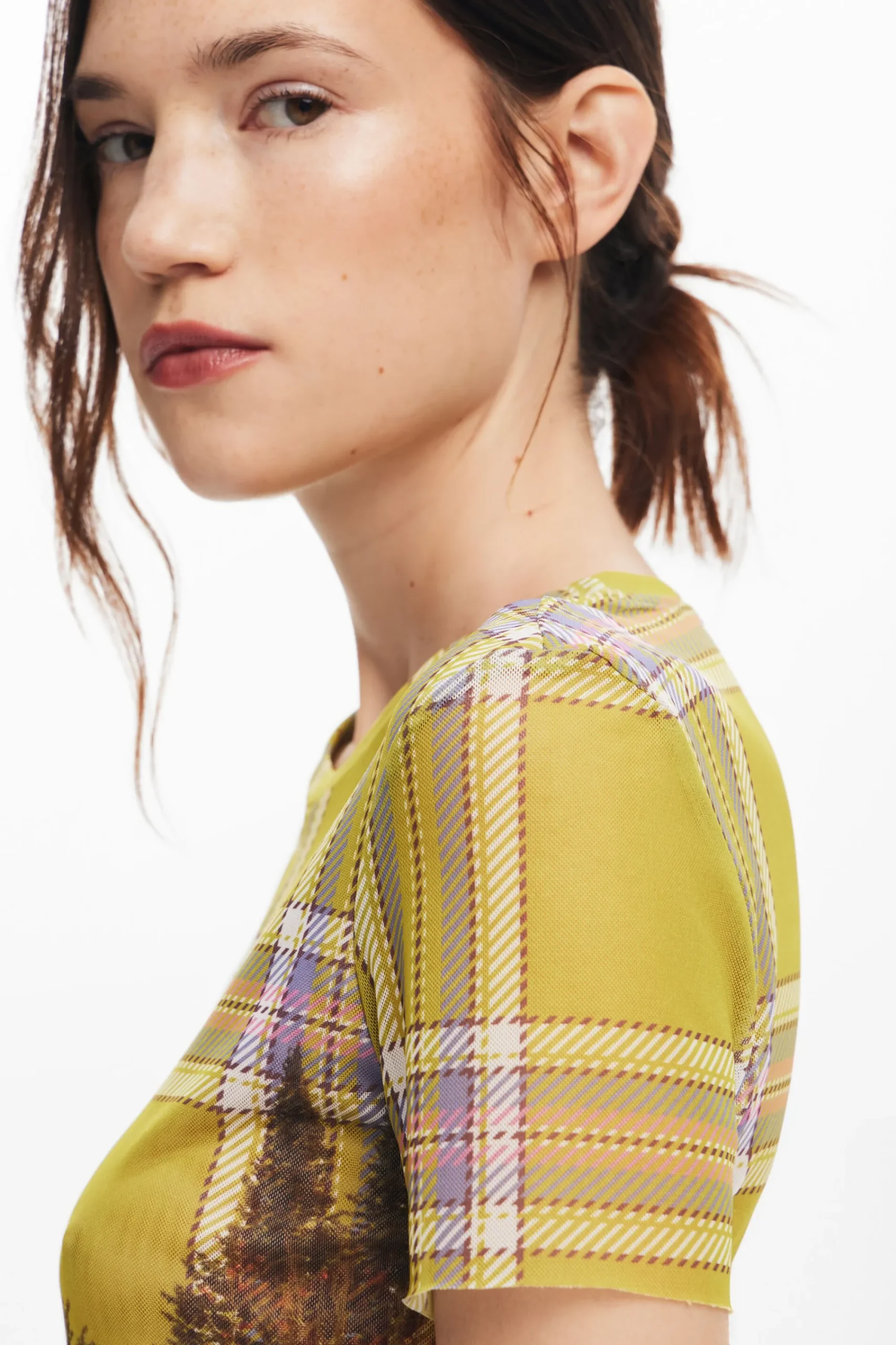 Camisas E Blusas|T-shirts<Desigual Camiseta de tul estampado
