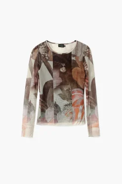 Camisas E Blusas|T-shirts<Desigual Camiseta estampada com flores