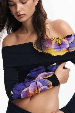 Roupa De Malha|Camisas E Blusas<Desigual Camiseta estampada com flores M. Christian Lacroix