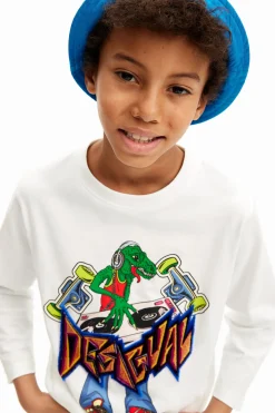 T-shirts E Camisas<Desigual Camiseta estampada de dinossauro