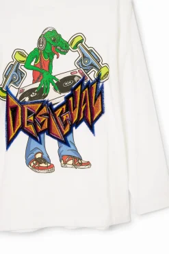 T-shirts E Camisas<Desigual Camiseta estampada de dinossauro