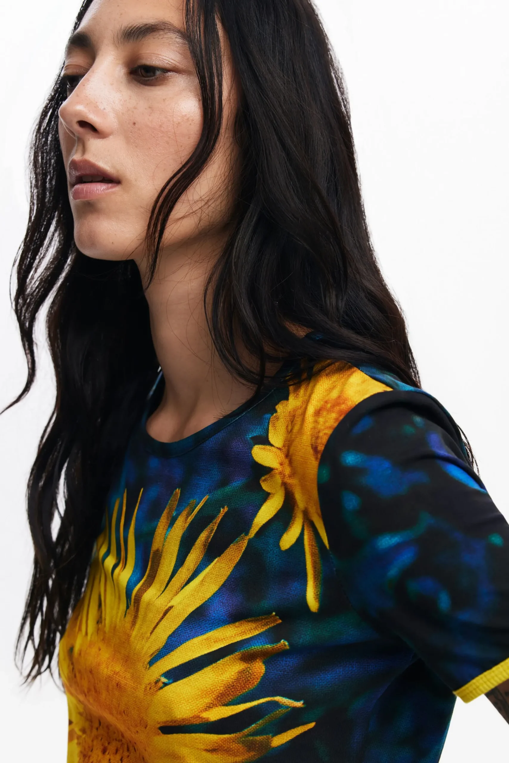 Camisas E Blusas|T-shirts<Desigual Camiseta girassóis