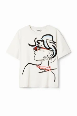Camisas E Blusas|T-shirts<Desigual Camiseta lisa ilustração