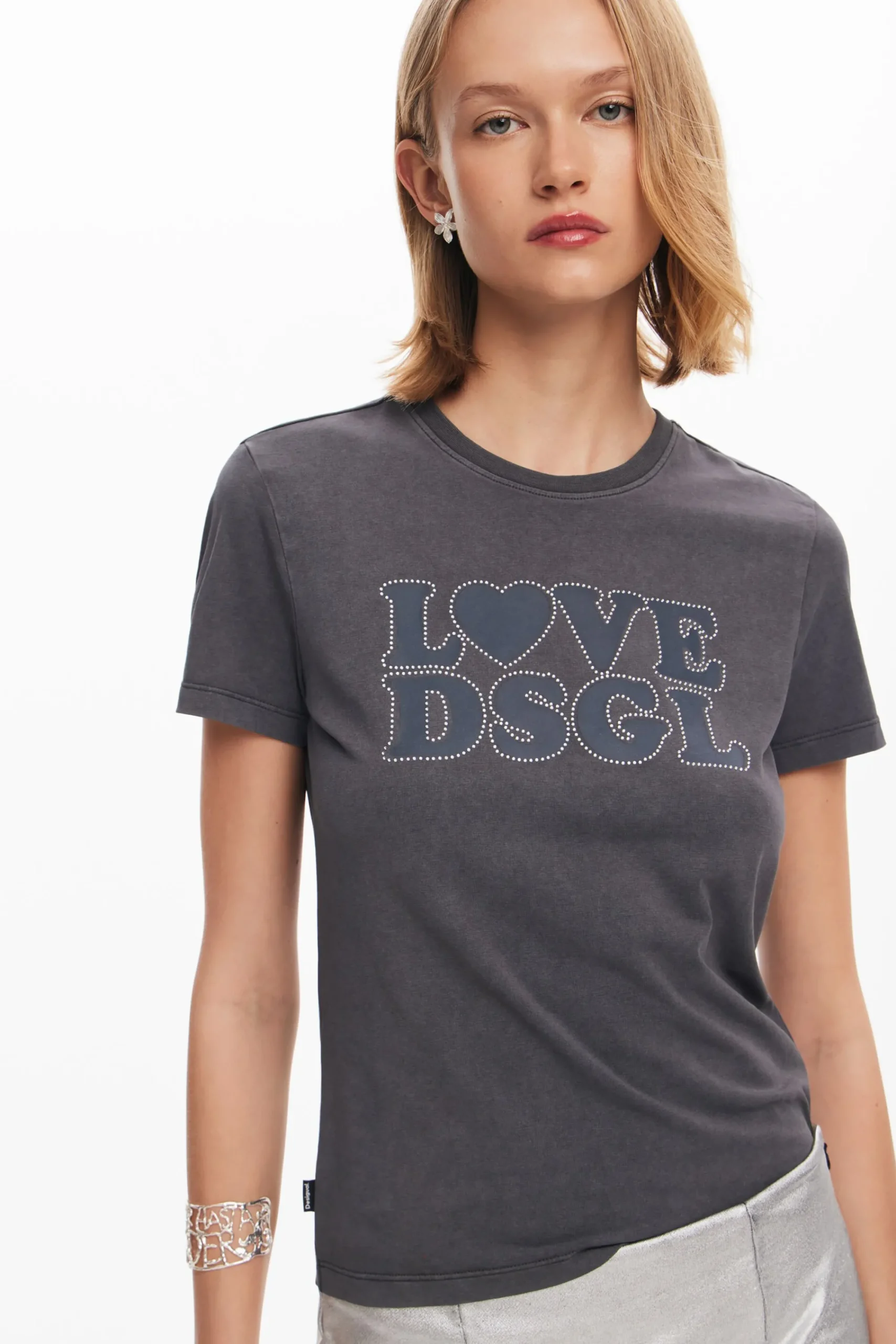 Camisas E Blusas|T-shirts<Desigual Camiseta lisa texto