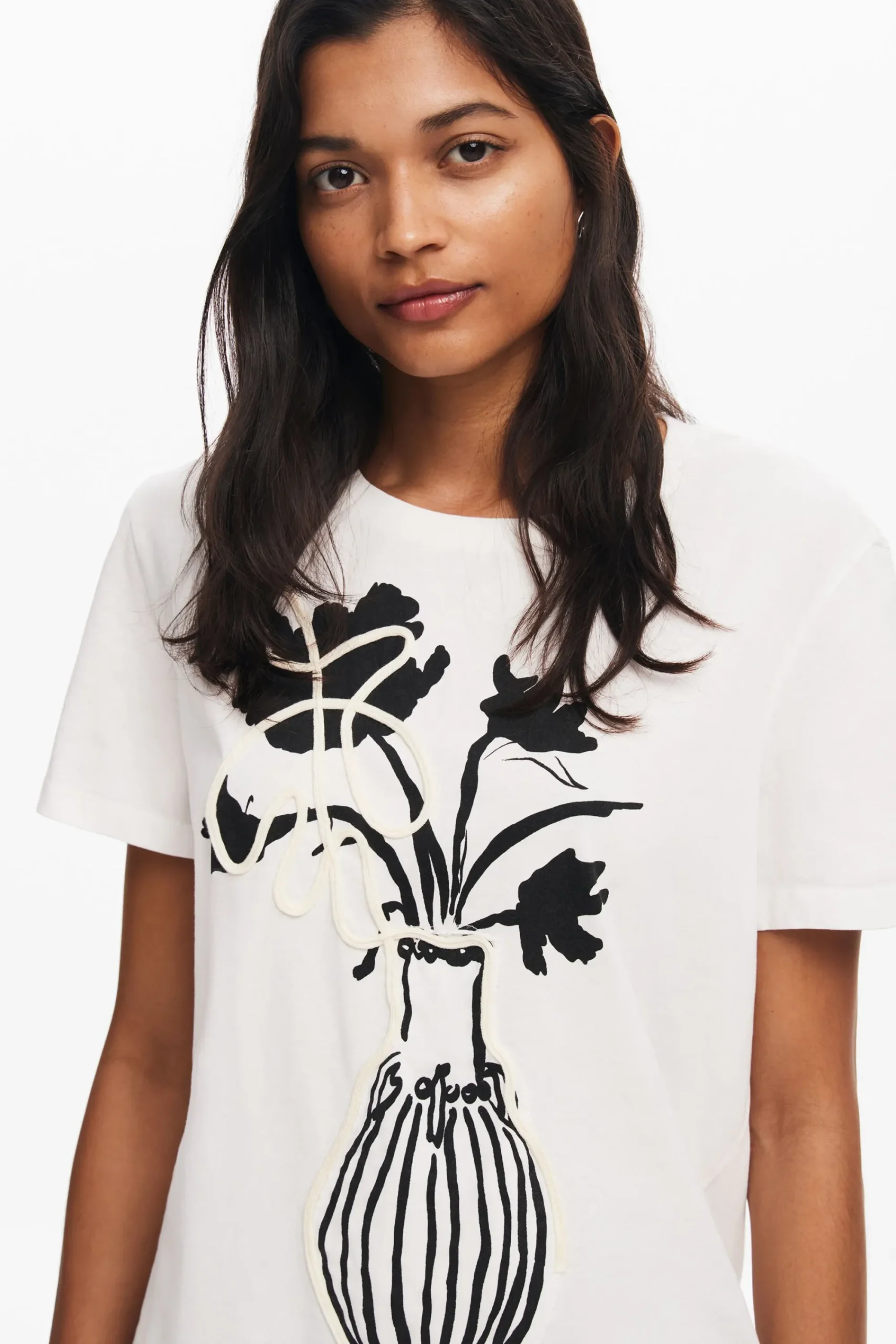 Camisas E Blusas|T-shirts<Desigual Camiseta lisa vaso