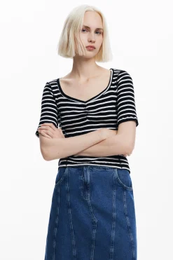 Camisas E Blusas|T-shirts<Desigual Camiseta listrada