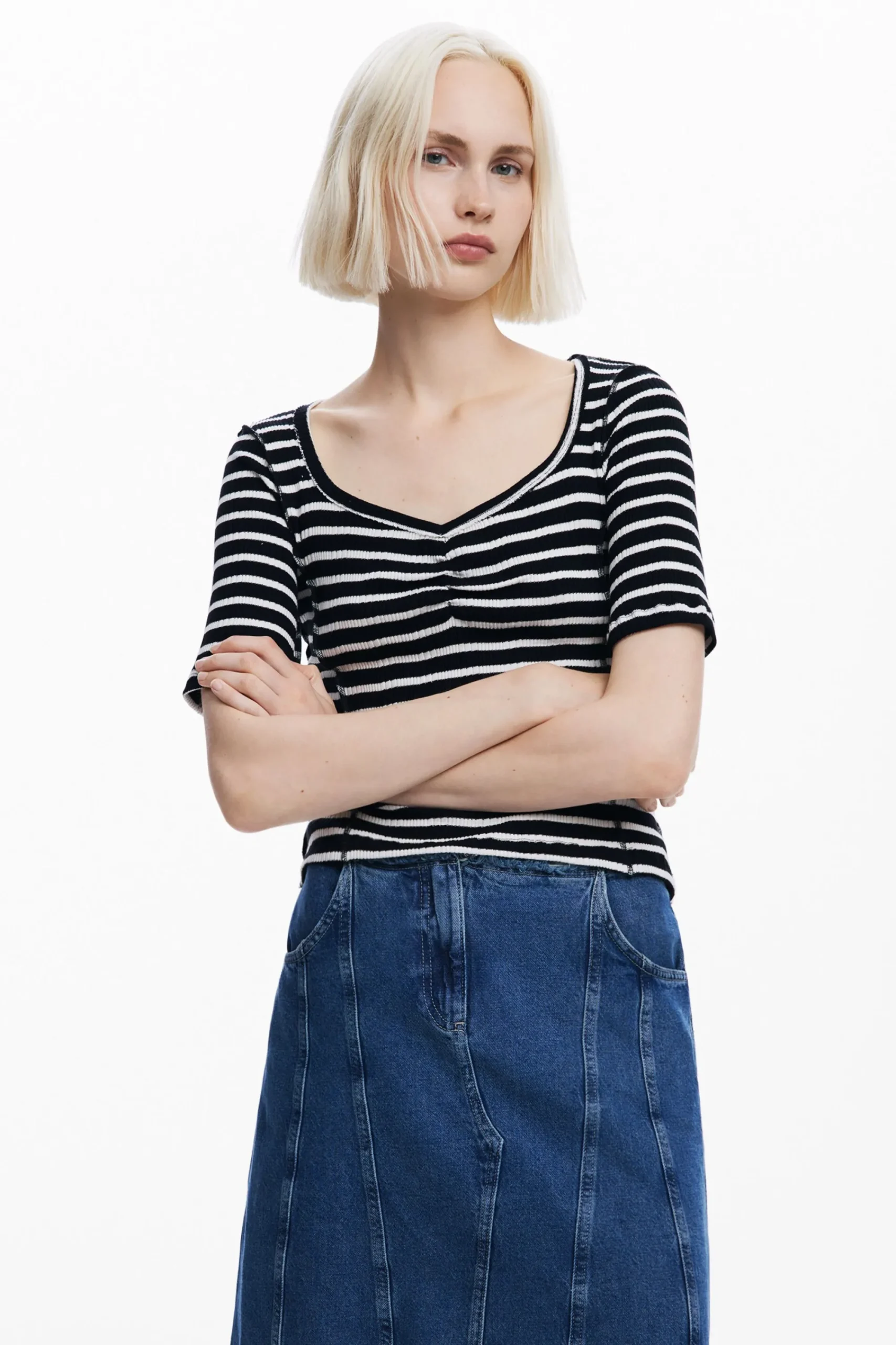 Camisas E Blusas|T-shirts<Desigual Camiseta listrada